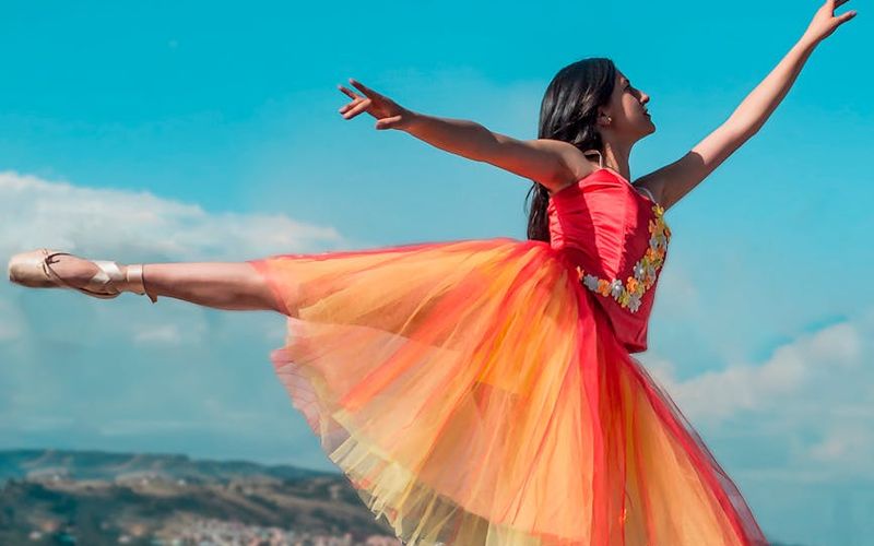Detailed view of a person performing a balance pose